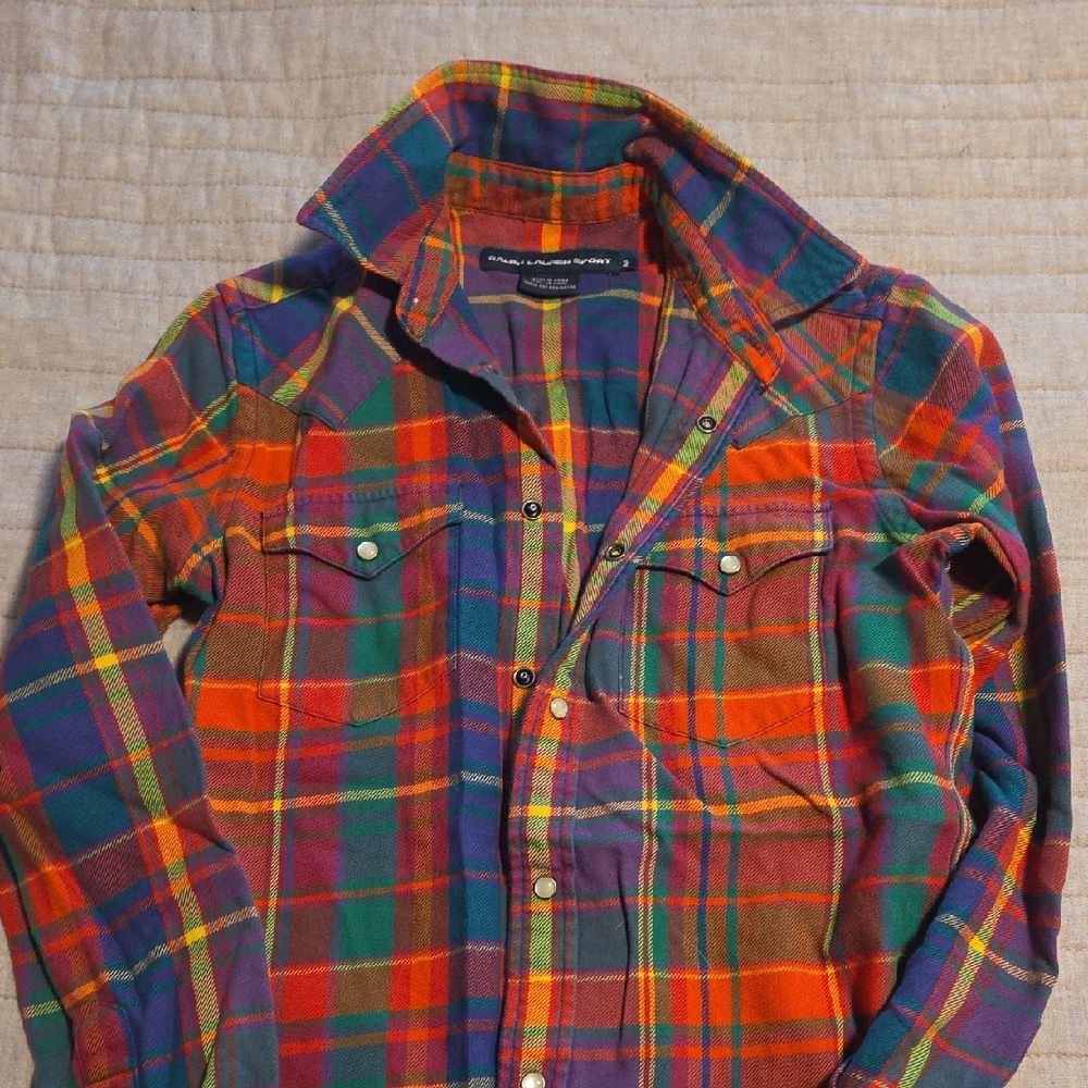 Colorful Plaid Button-Up Shirt